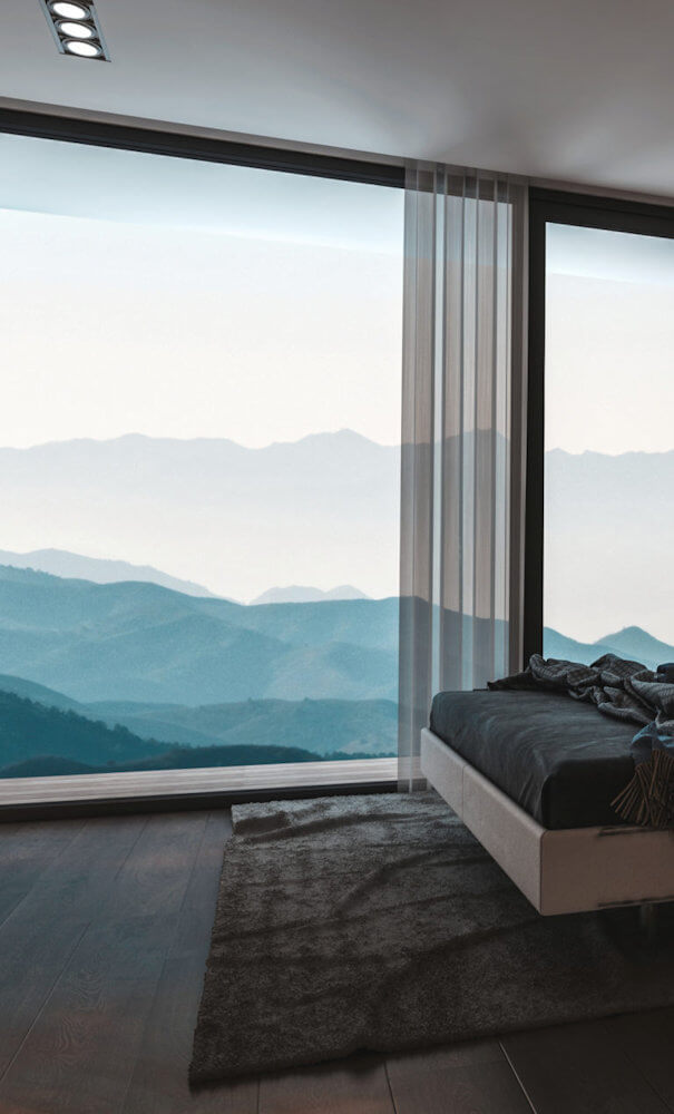 Chambre d'hôtel avec vue sur la montagne
