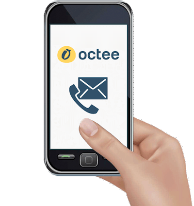 Smartphone avec le logo Octee